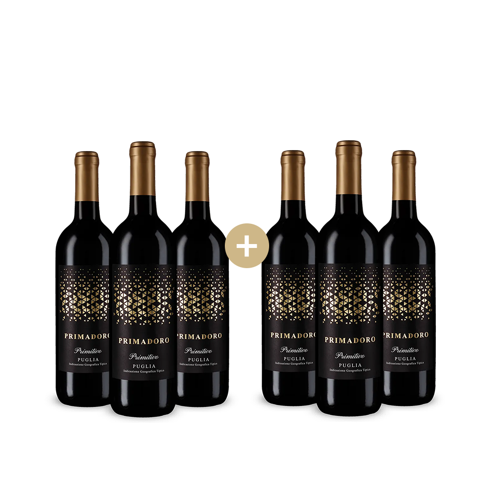3+3 Flaschen Primadoro Primitivo 2024 – Gold