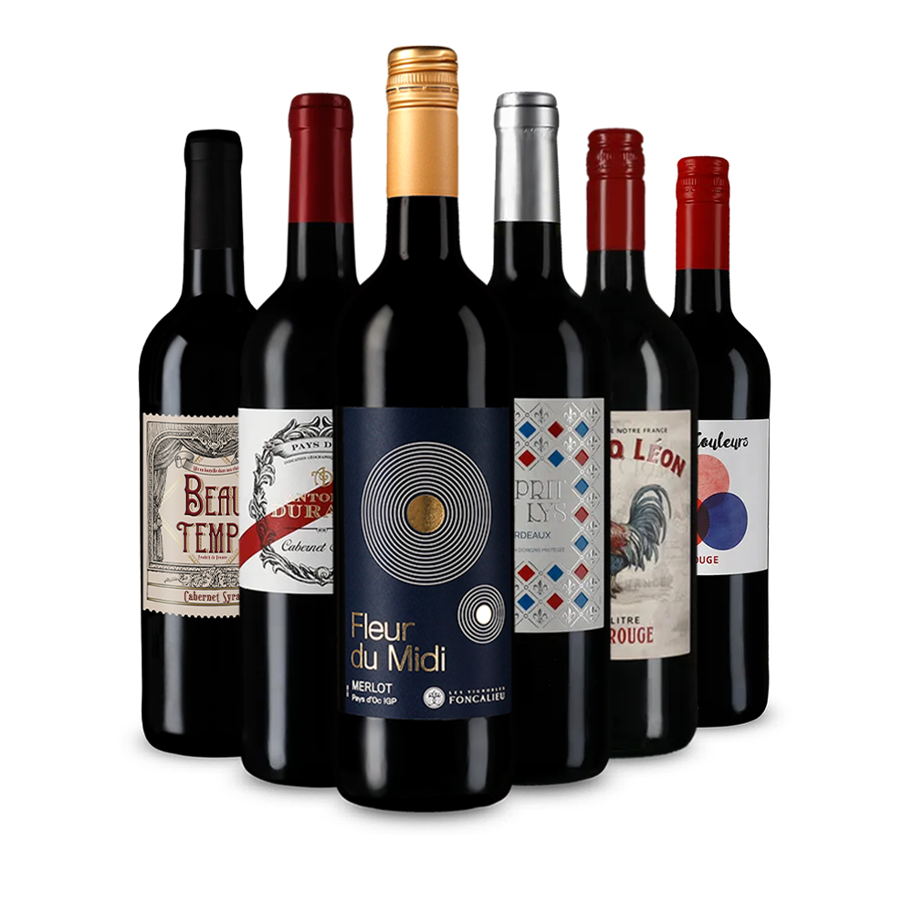 Französische Rotweinperlen im Entdeckerpaket – Gold