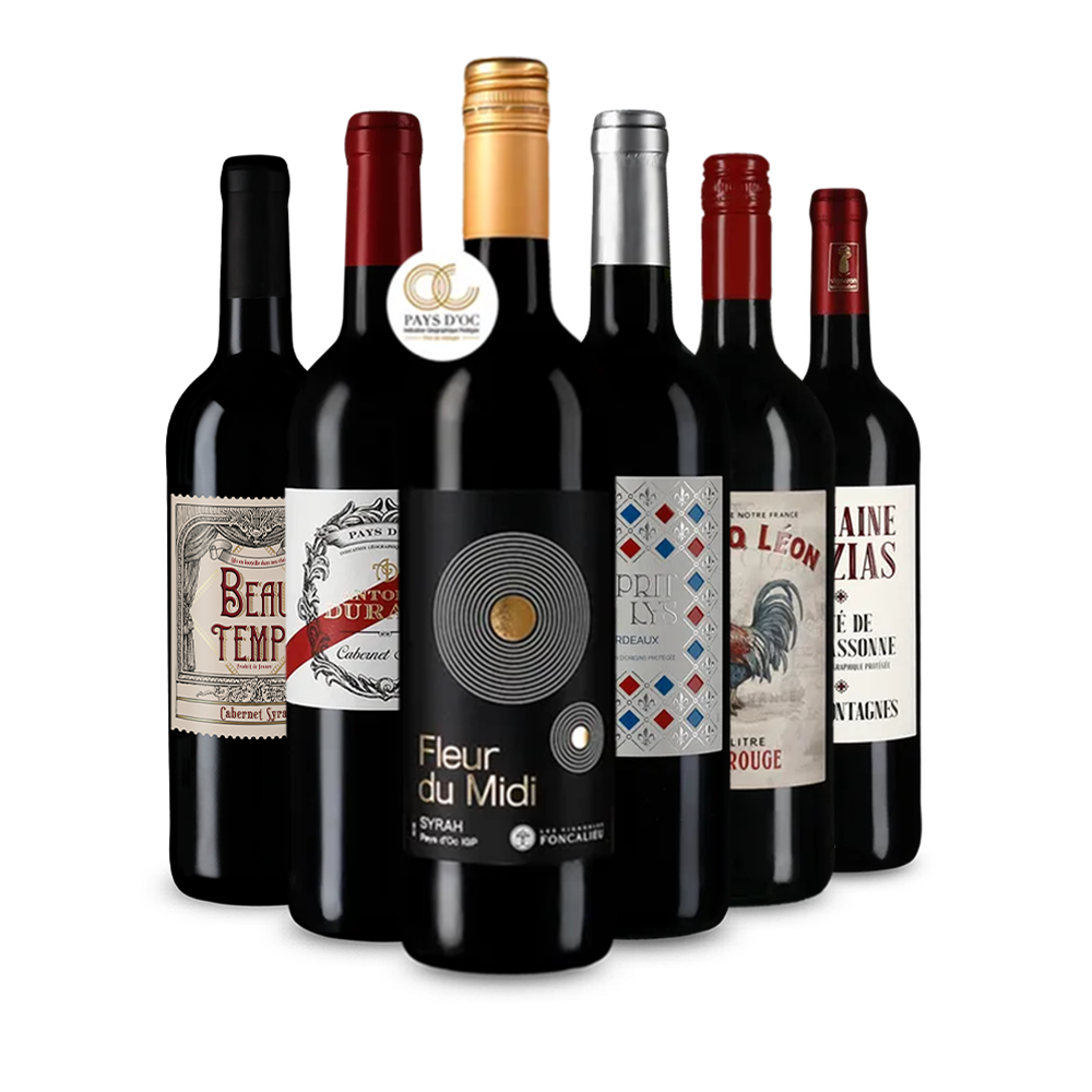 Französische Rotweinperlen im Entdeckerpaket – Gold