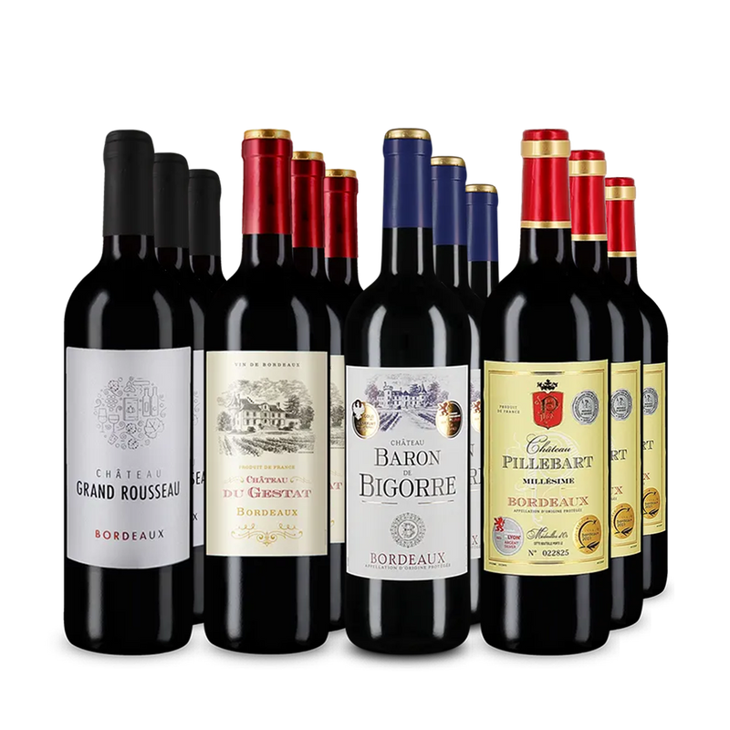 Festliche Bordeaux-Stars im 4x3-Paket – Gold