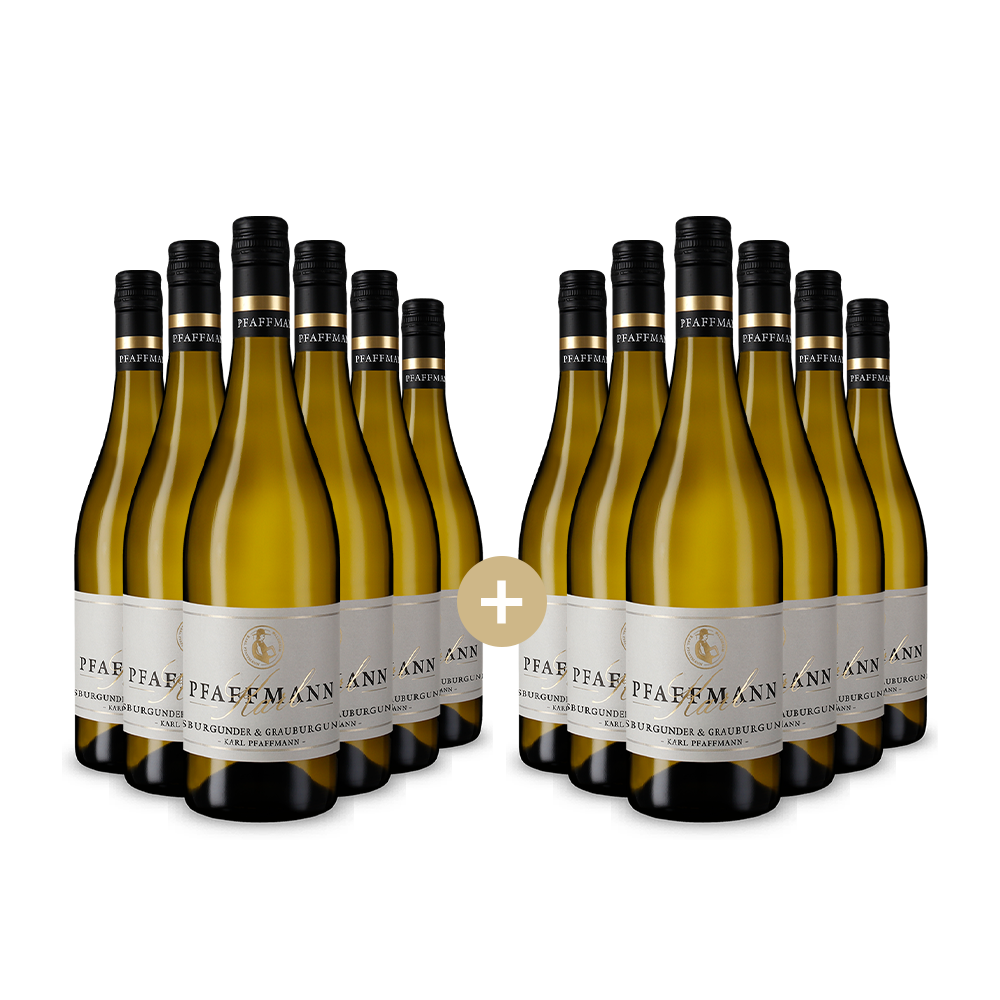 6+6 Flaschen Edition Karl Pfaffmann Weissburgunder & Grauburgunder trocken 2025 – Gold