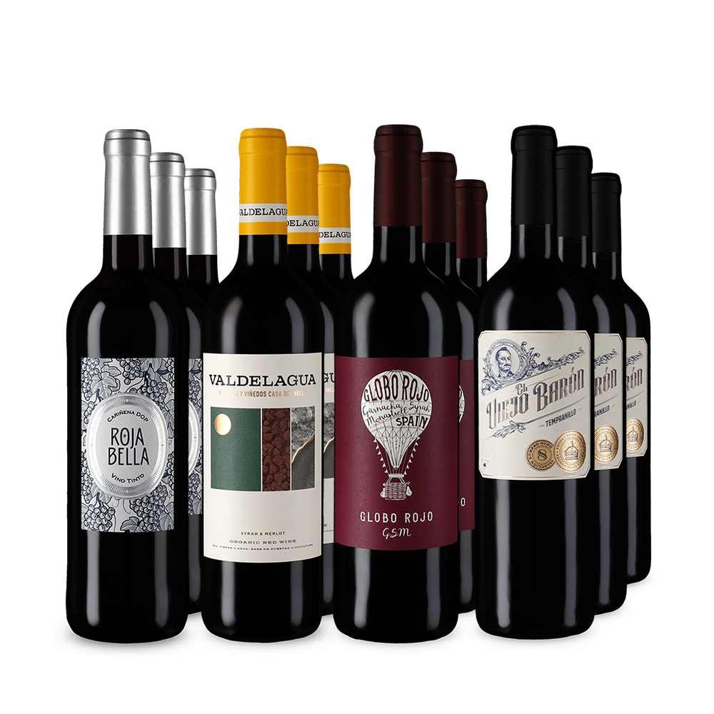 Spanische Rotwein-Stars im 4x3-Paket – Gold