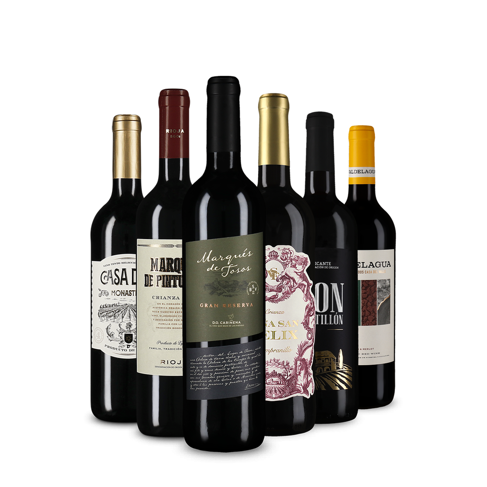 Spanische Rotwein-Auswahl im 6er-Paket – Gold