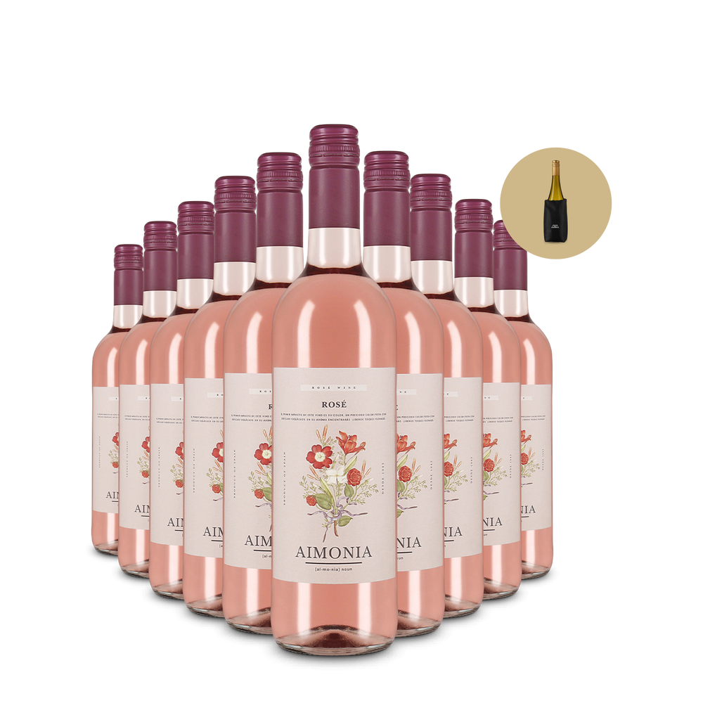 10 Flaschen Aimonia Rosé + Kühlmanschette