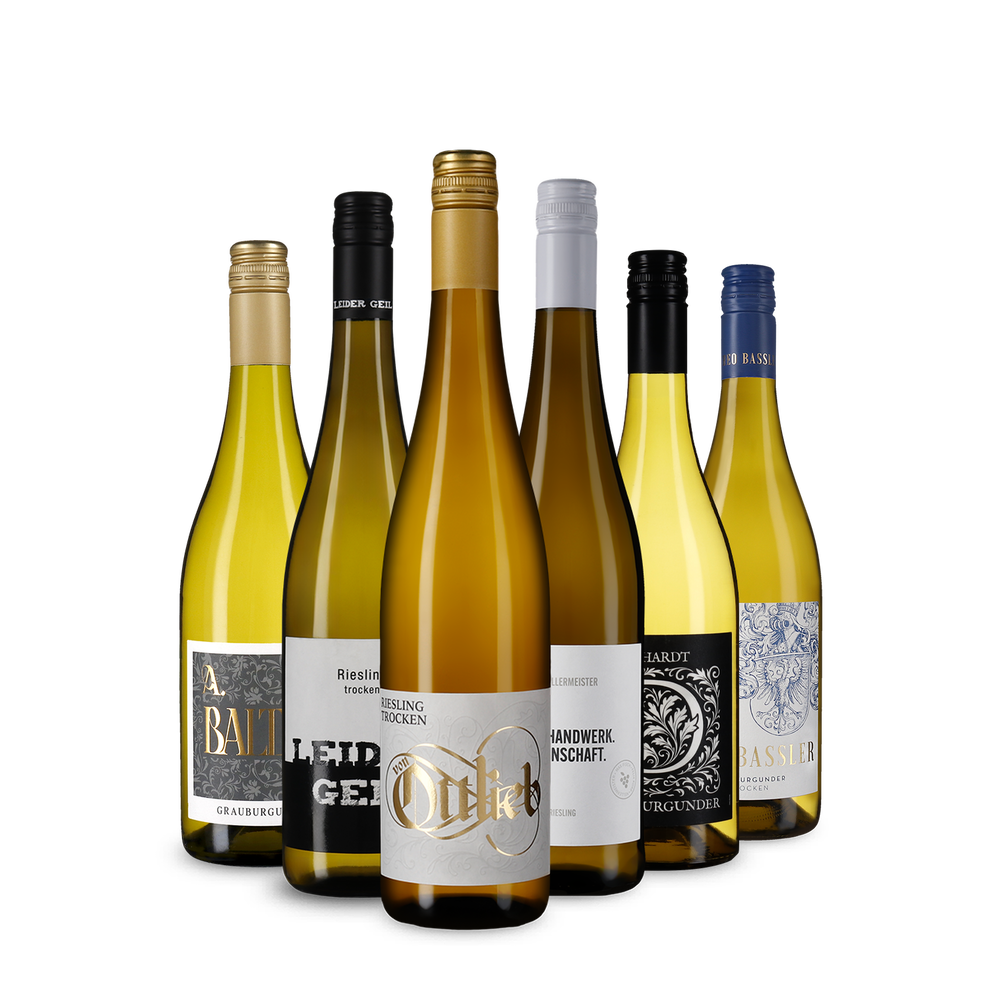 6x1 Goldprämierte Weißwein-Auswahl aus Deutschland
